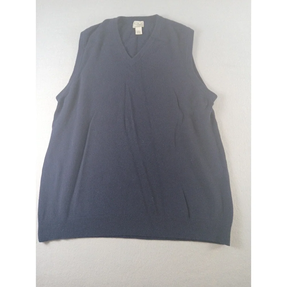 Vintage L.L. Bean Lambswool Sweater Vest Pullover Mens XXL Academia Y2K Work